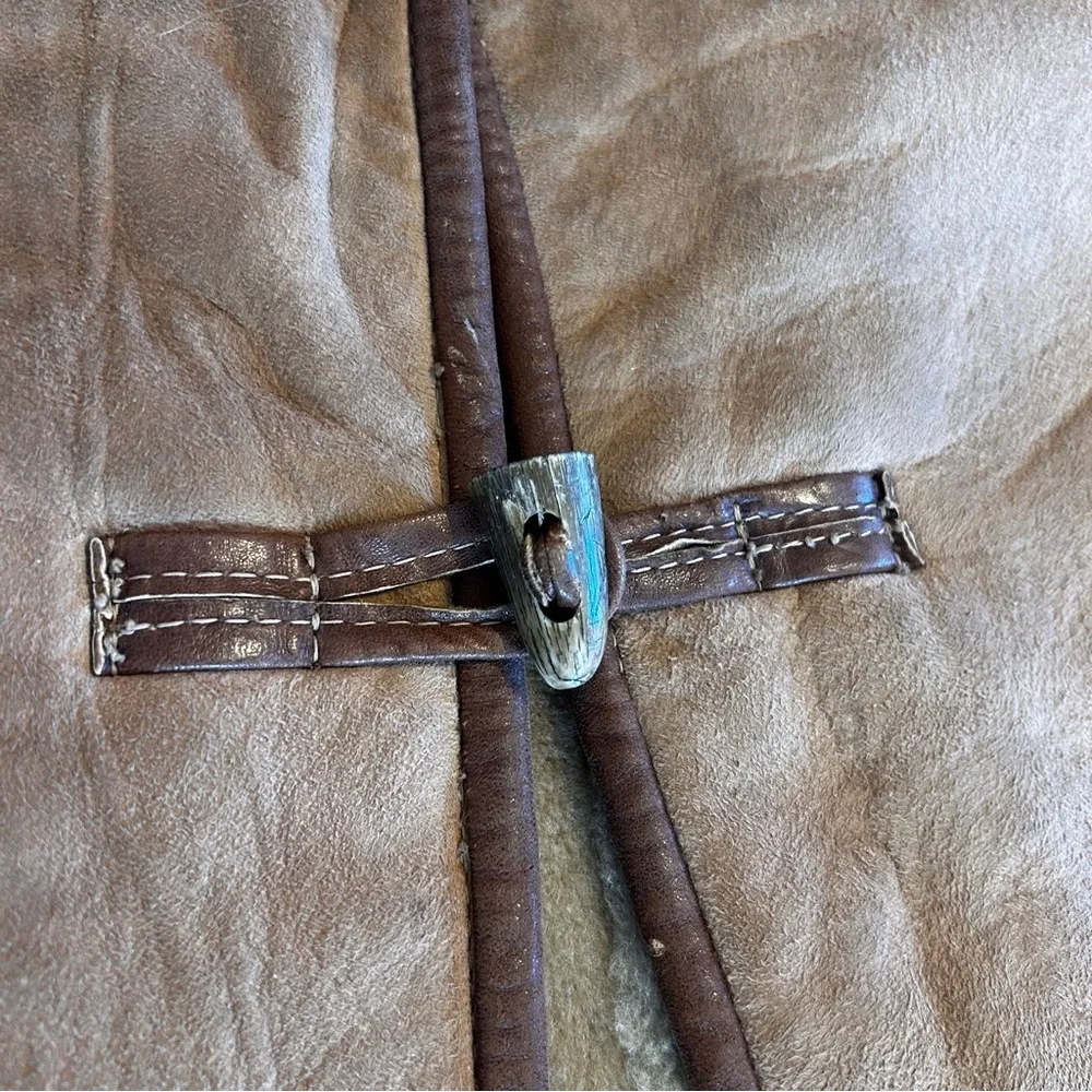 RARE Vintage Abercrombie & Fitch 70/80s Lambskin Suede Vest Tan and Brown 12